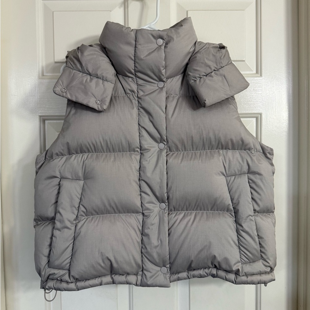 Lululemon Wunder Puff Cropped Vest Heathered Natural Ivory 8